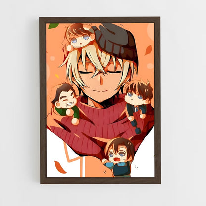 ap-detective conan-1 cadre Bois foncé