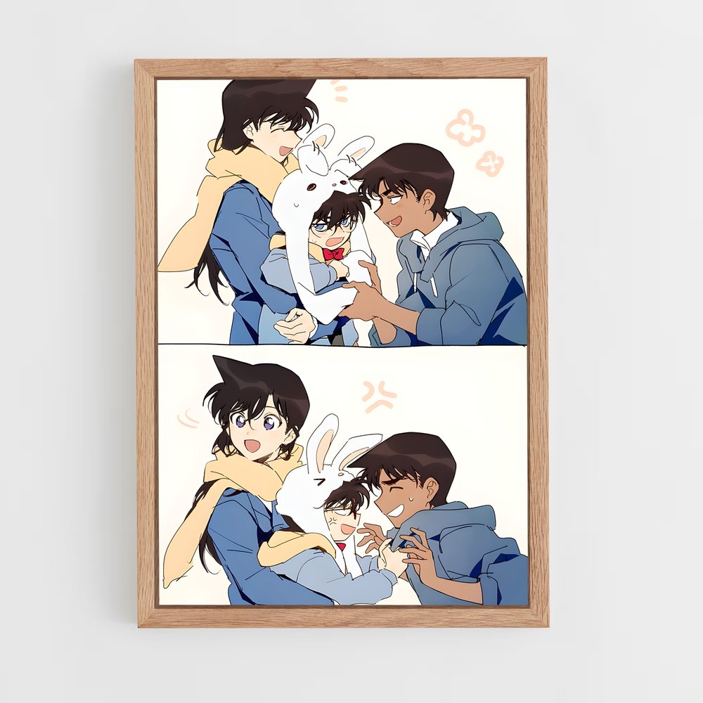 ap-detective conan-3 cadre Bois clair