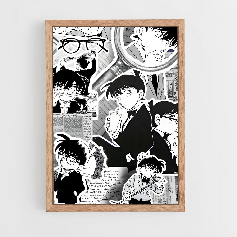 ap-detective conan-4 cadre Bois clair