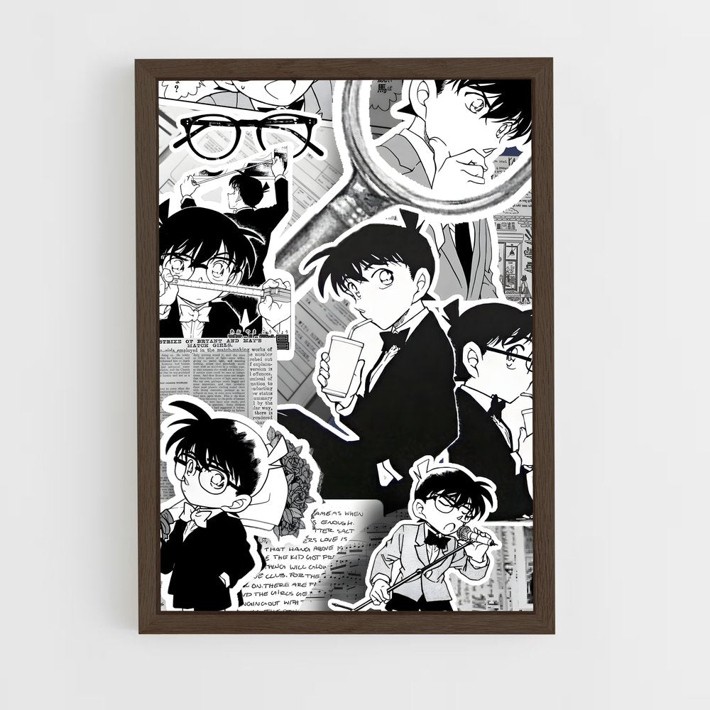 ap-detective conan-4 cadre Bois foncé