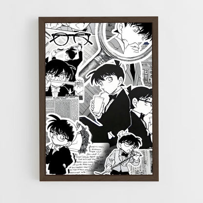 ap-detective conan-4 cadre Bois foncé
