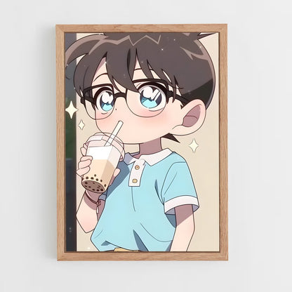 ap-detective conan-5 cadre Bois clair