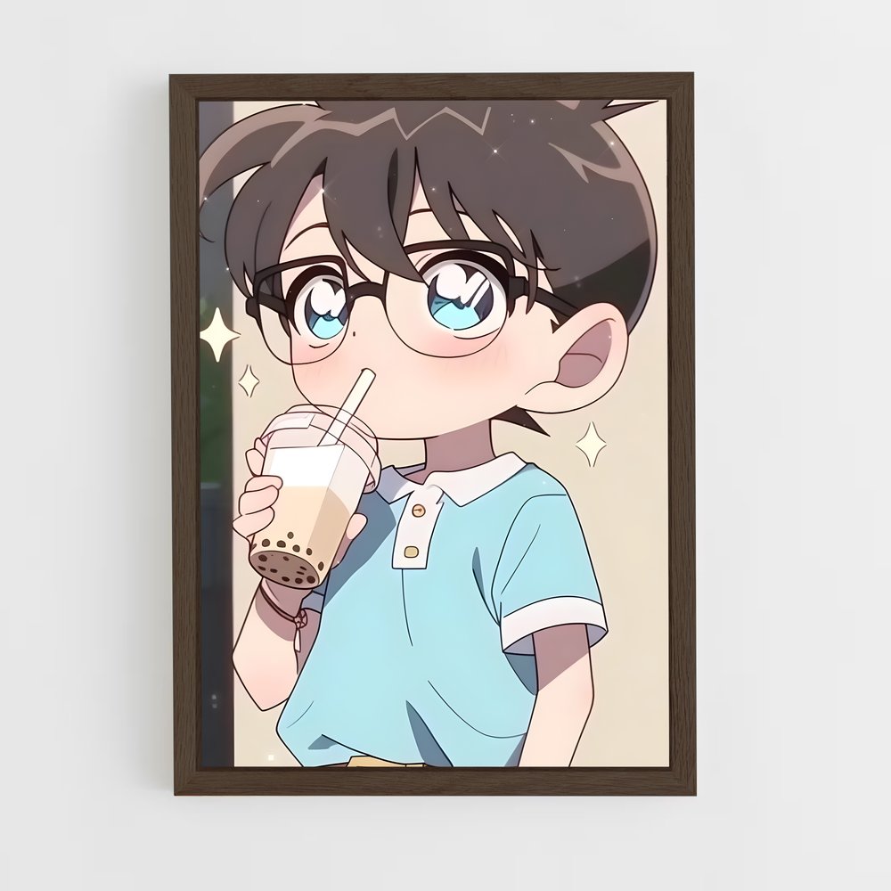 ap-detective conan-5 cadre Bois foncé