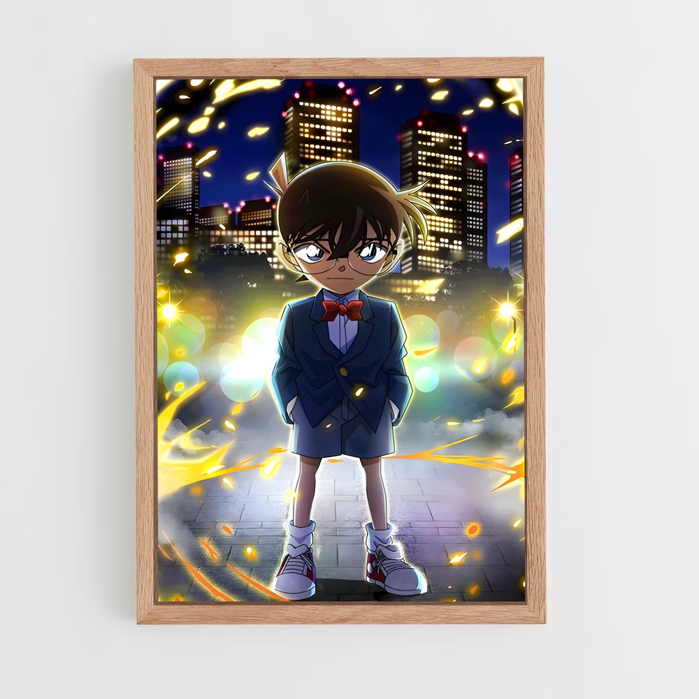 ap-detective conan-7 cadre Bois clair