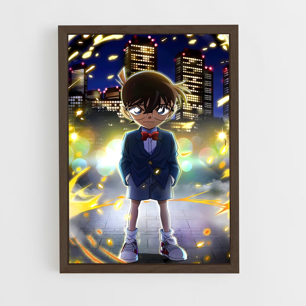 ap-detective conan-7 cadre Bois foncé
