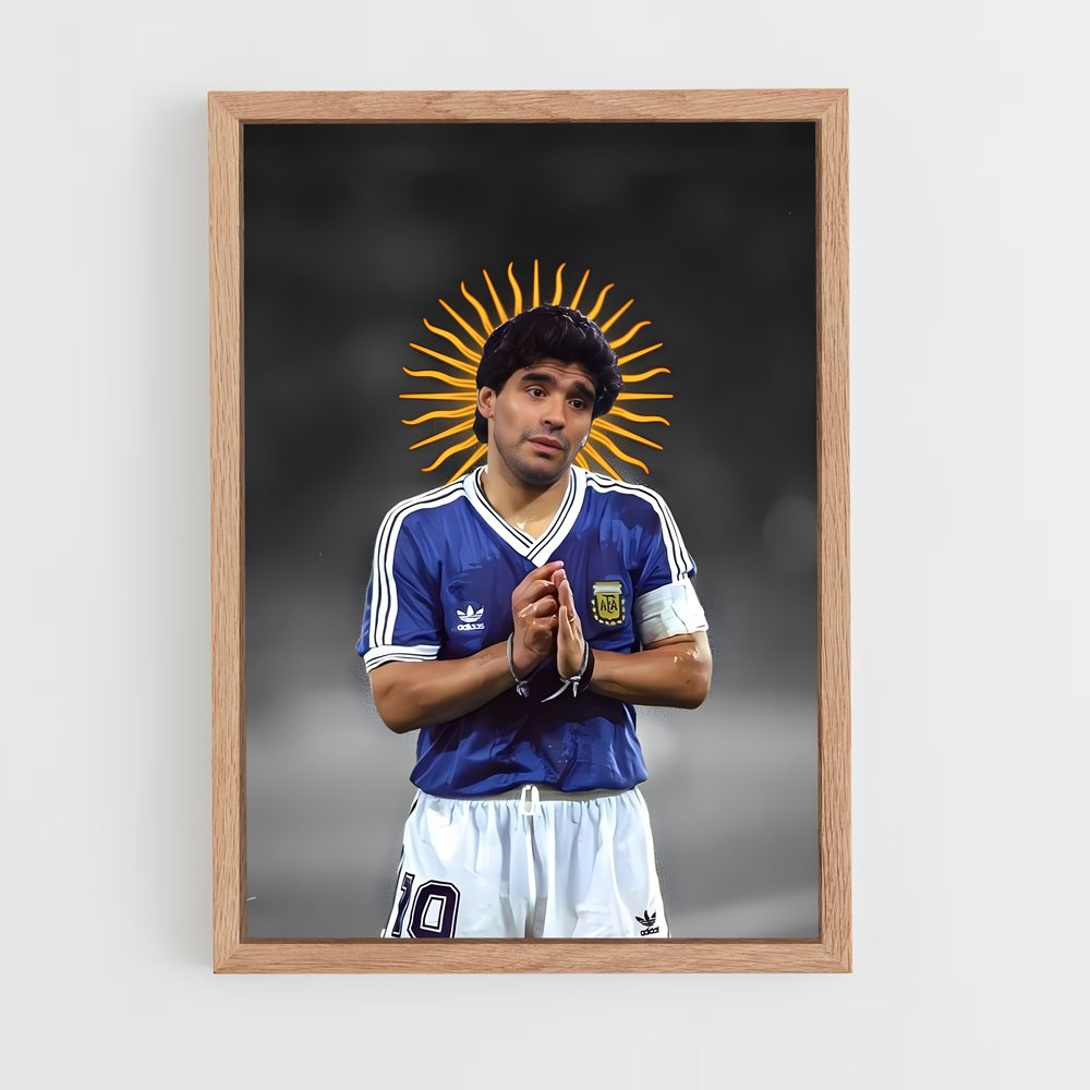 ap-diego maradona-8 cadre Bois clair