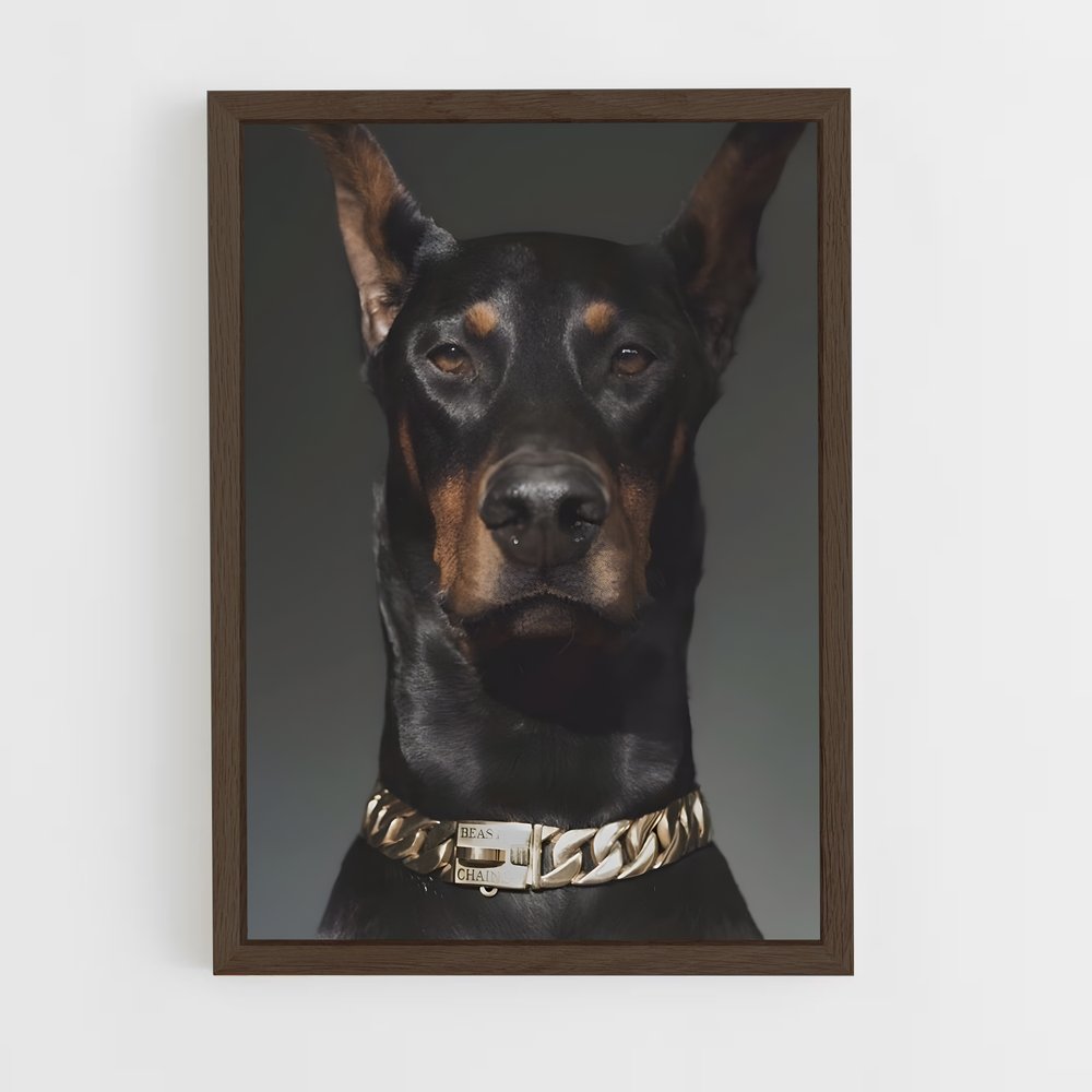 ap-doberman pinscher-5 cadre Bois foncé