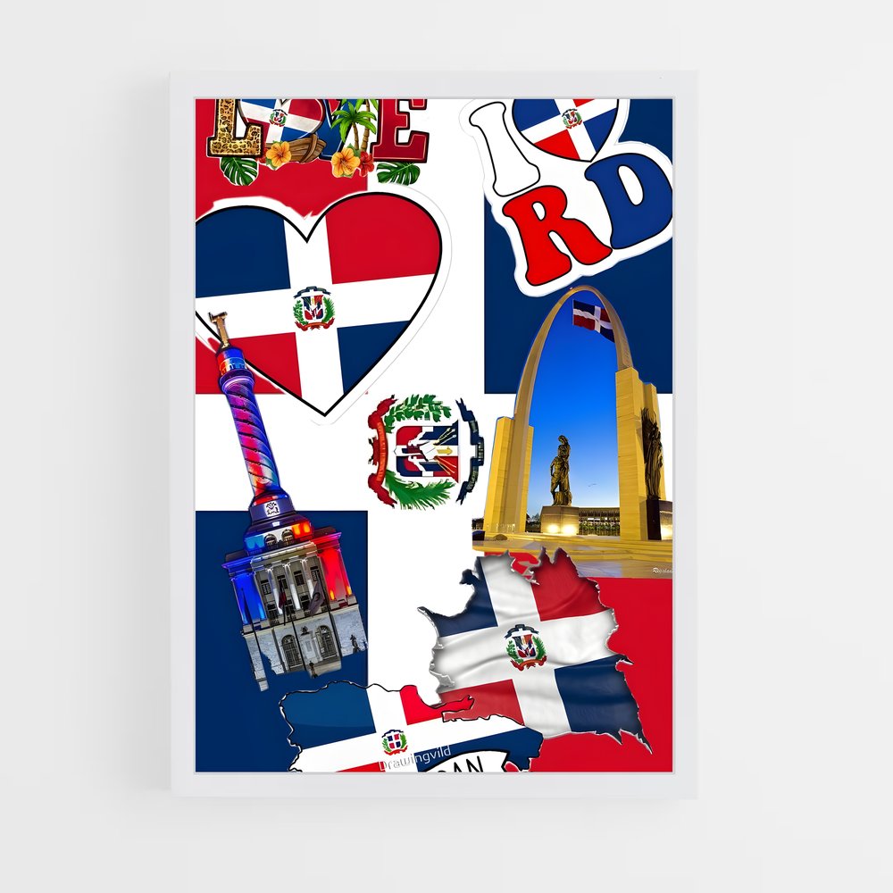 ap-dominican republic flag-1 cadre Blanc