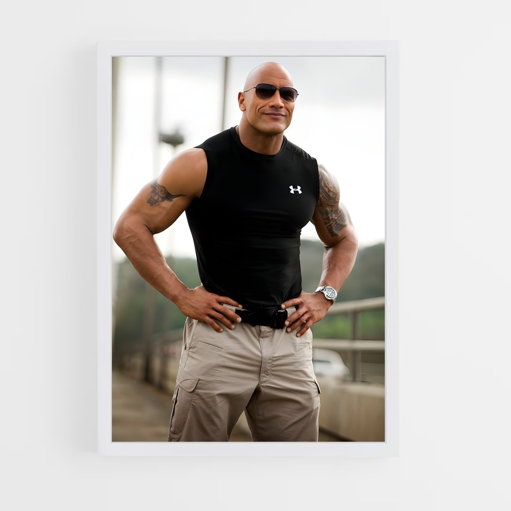 ap-dwayne johnson-11 cadre Blanc