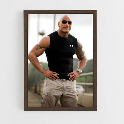 ap-dwayne johnson-11 cadre Bois foncé