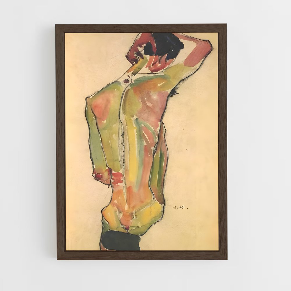 ap-egon schiele-2 cadre Bois foncé