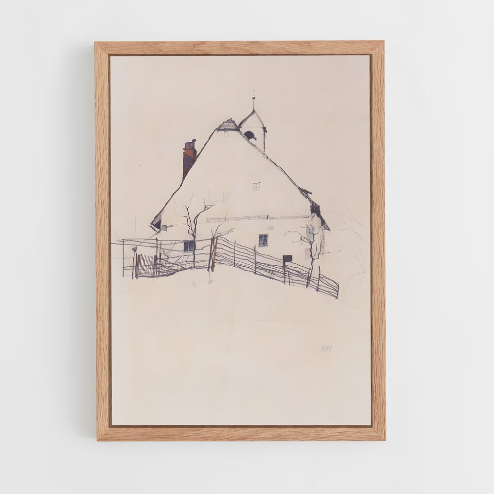 ap-egon schiele-3 cadre Bois clair
