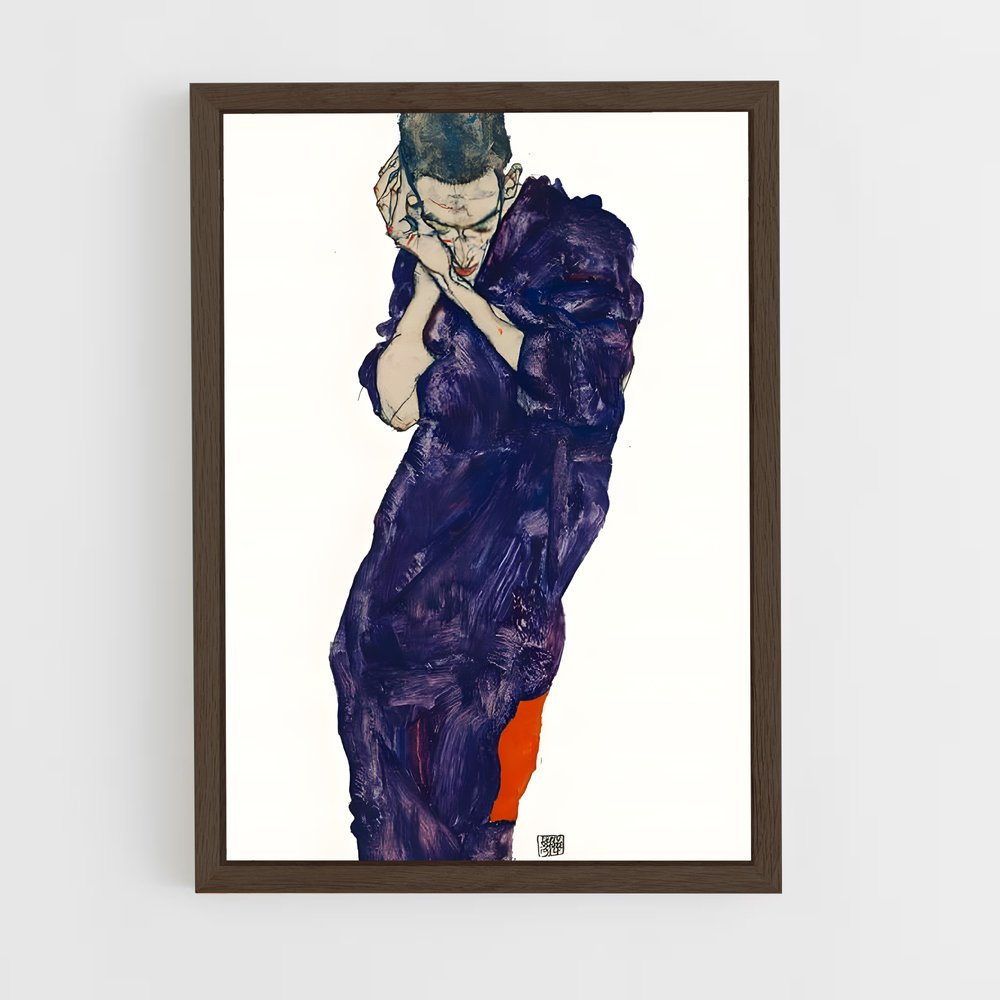 ap-egon schiele-4 cadre Bois foncé