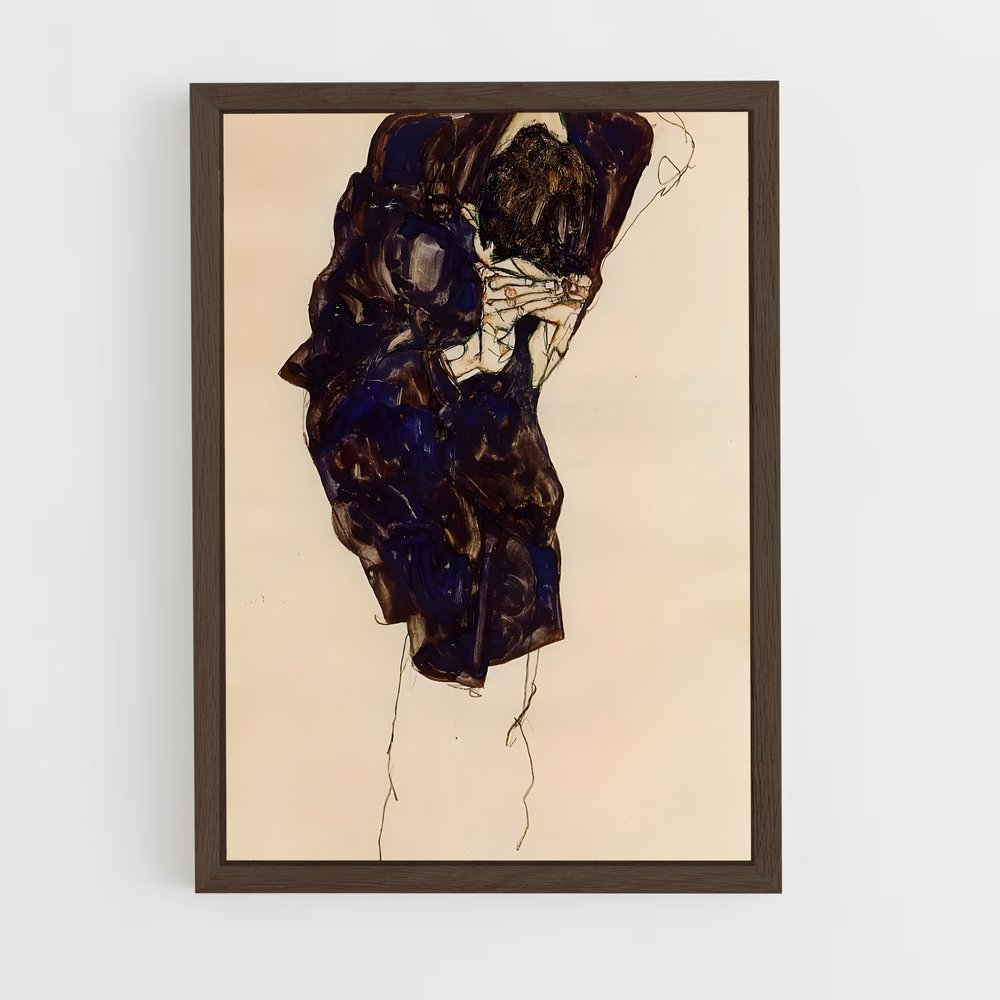 ap-egon schiele-5 cadre Bois foncé