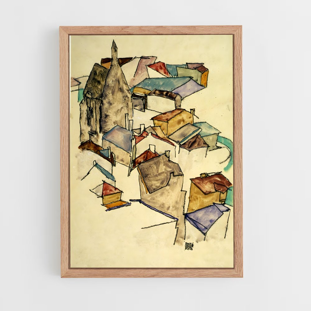 ap-egon schiele-7 cadre Bois clair