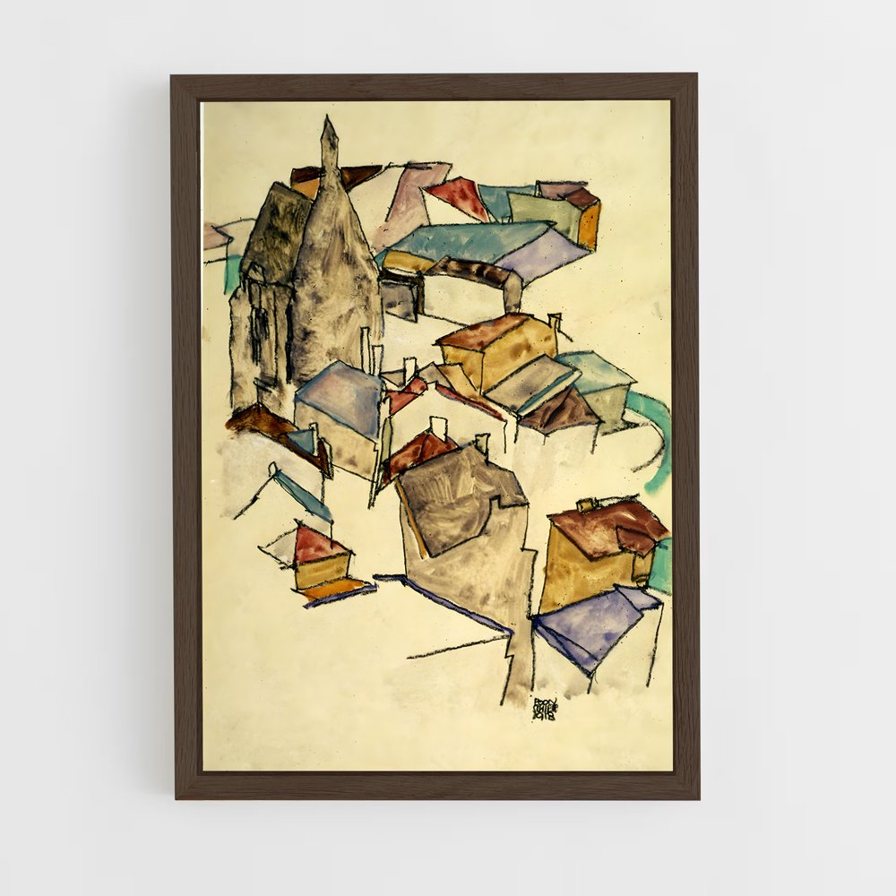 ap-egon schiele-7 cadre Bois foncé