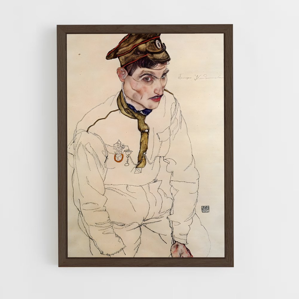 ap-egon schiele-8 cadre Bois foncé