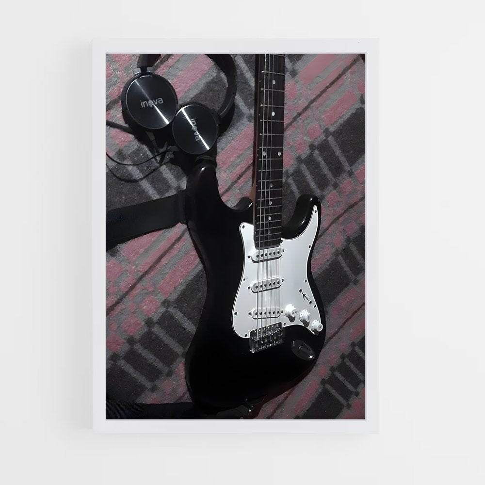ap-electric guitar-1 cadre Blanc