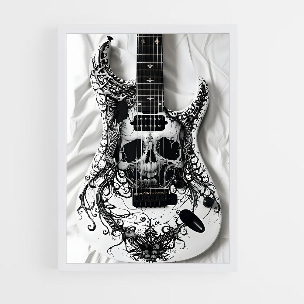ap-electric guitar-3 cadre Blanc