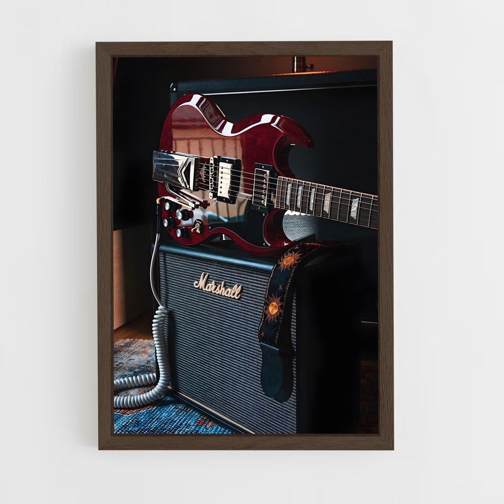 ap-electric guitar-4 cadre Bois foncé