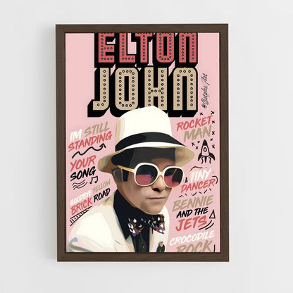 ap-elton john-6 cadre Bois foncé