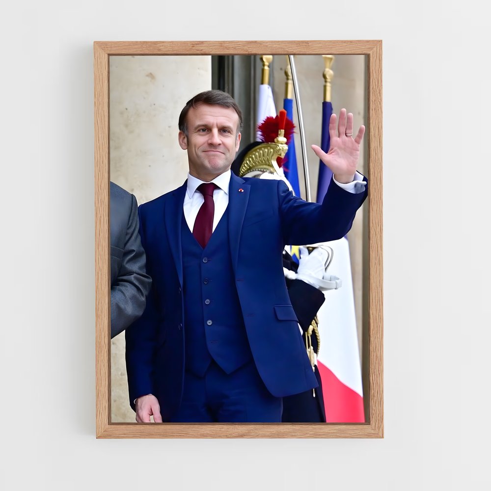 ap-emmanuel macron-7 cadre Bois clair
