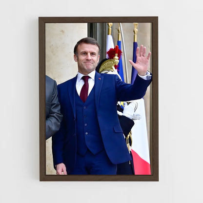ap-emmanuel macron-7 cadre Bois foncé