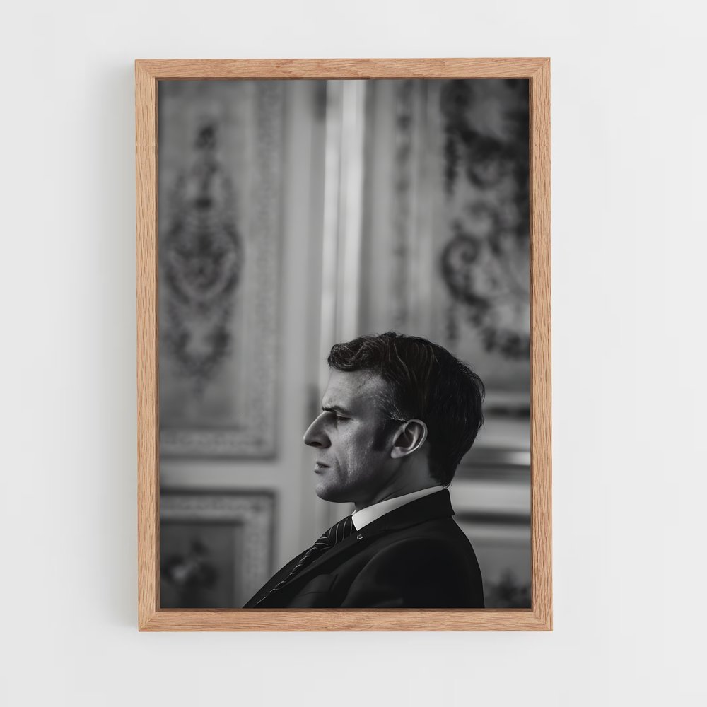 ap-emmanuel macron-9 cadre Bois clair