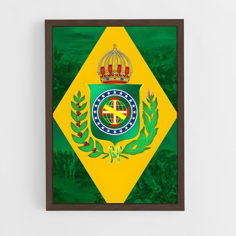 ap-empire of brazil flag-3 cadre Bois foncé