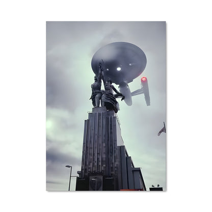 Poster Satellite Over City