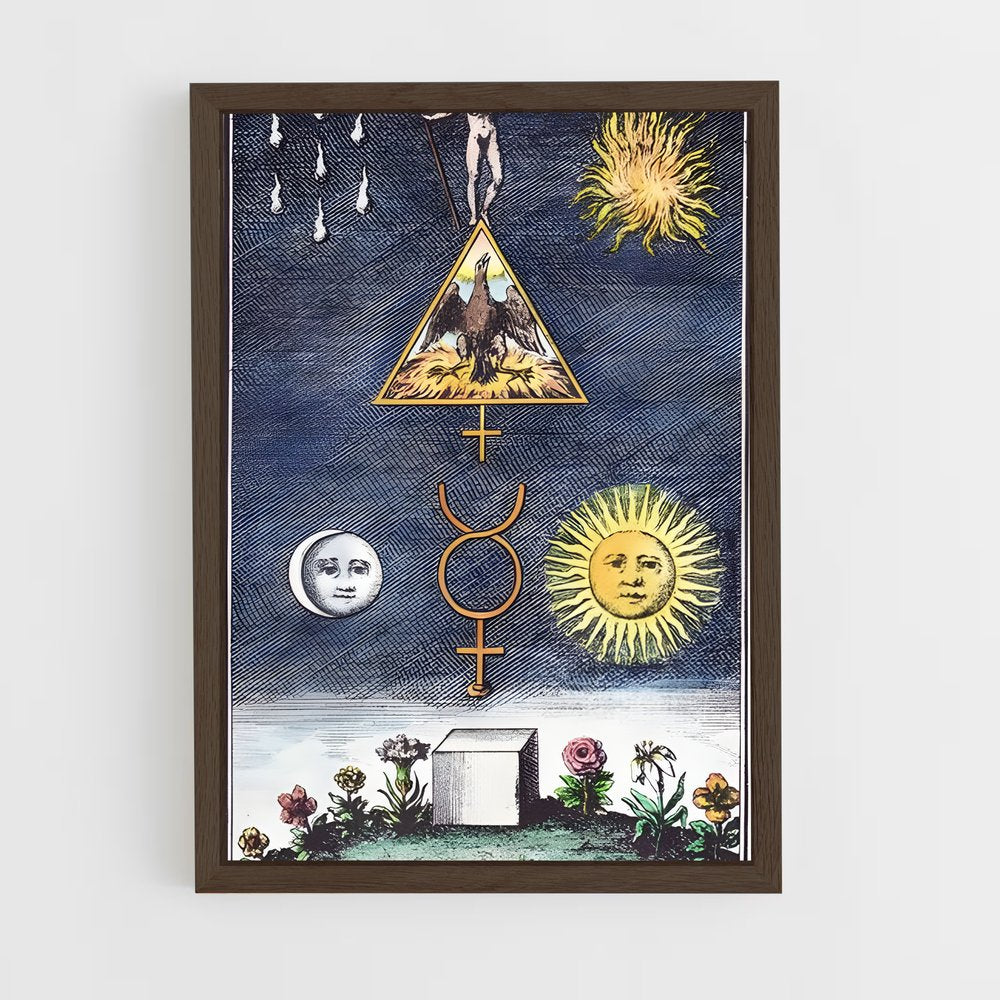 ap-esoteric symbols-2 cadre Bois foncé