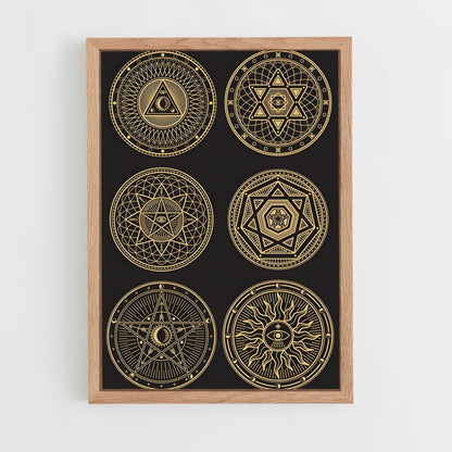 ap-esoteric symbols-3 cadre Bois clair