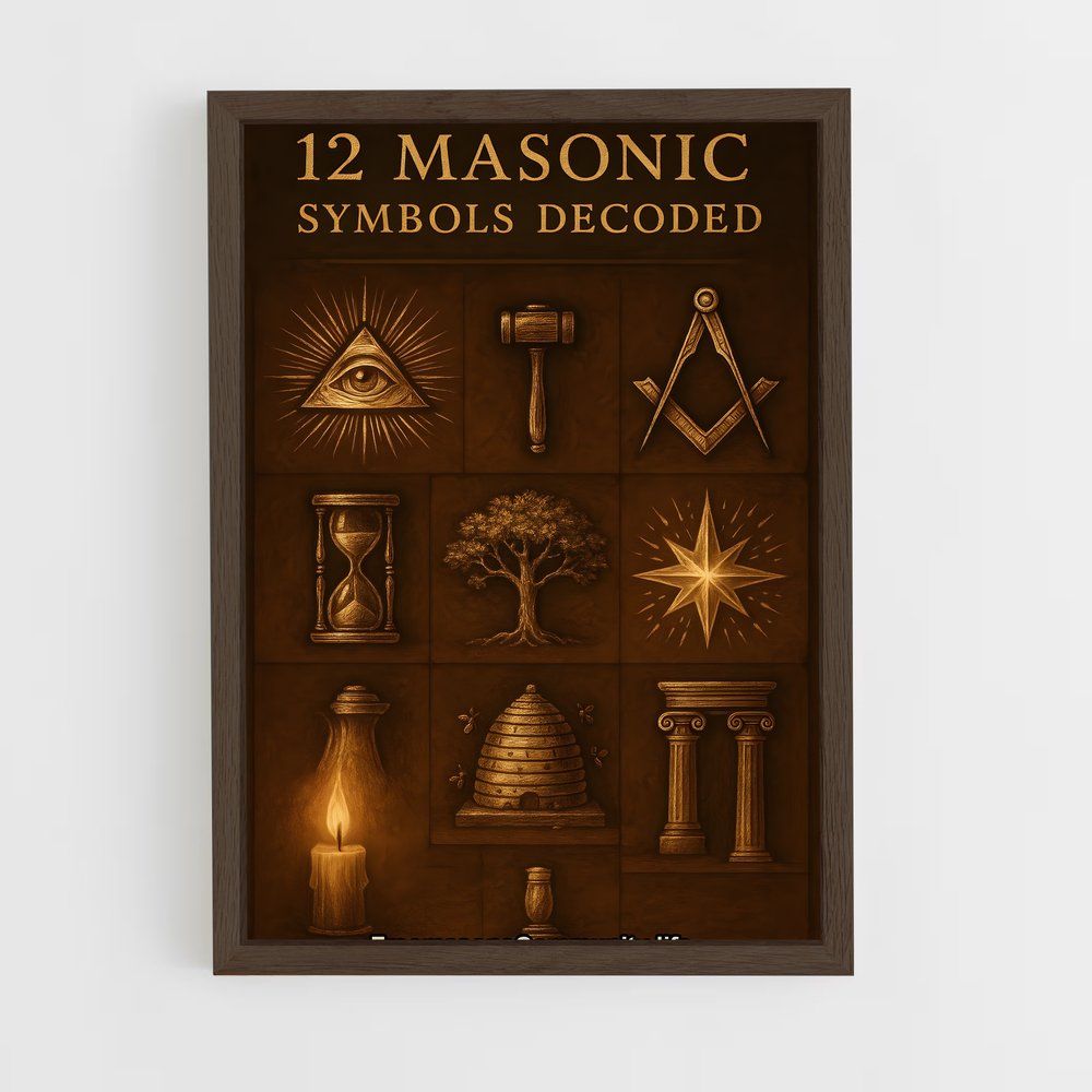 ap-esoteric symbols-4 cadre Bois foncé