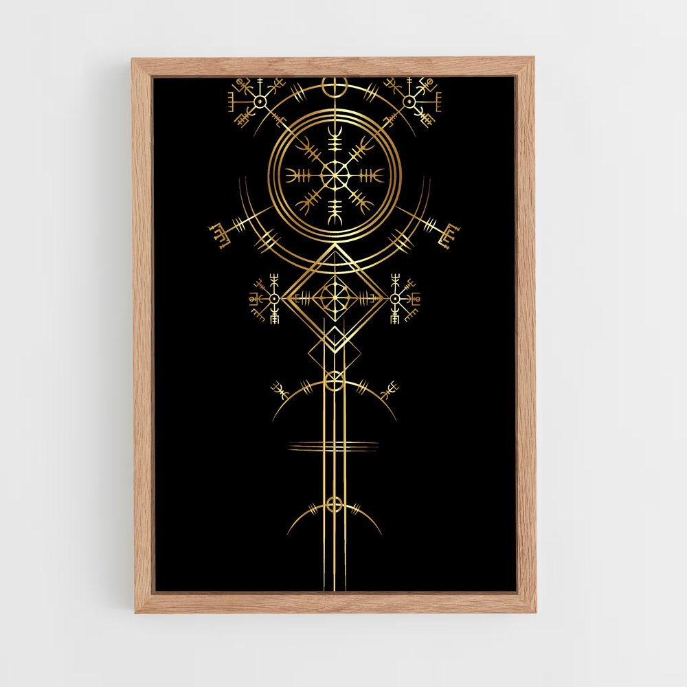 ap-esoteric symbols-5 cadre Bois clair