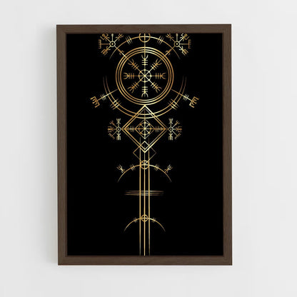 ap-esoteric symbols-5 cadre Bois foncé
