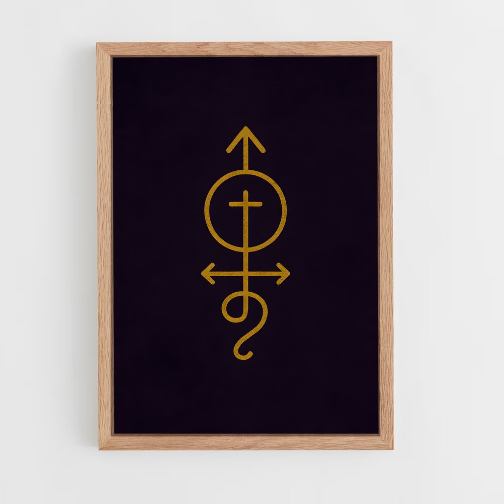 ap-esoteric symbols-8 cadre Bois clair
