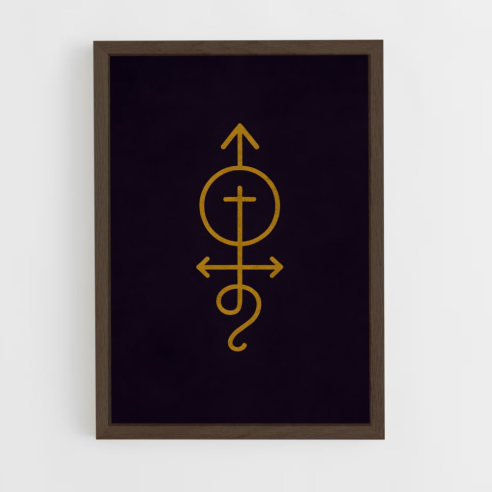 ap-esoteric symbols-8 cadre Bois foncé