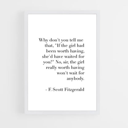 ap-f scott fitzgerald-4 cadre Blanc