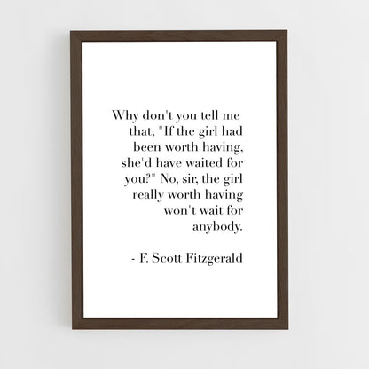 ap-f scott fitzgerald-4 cadre Bois foncé