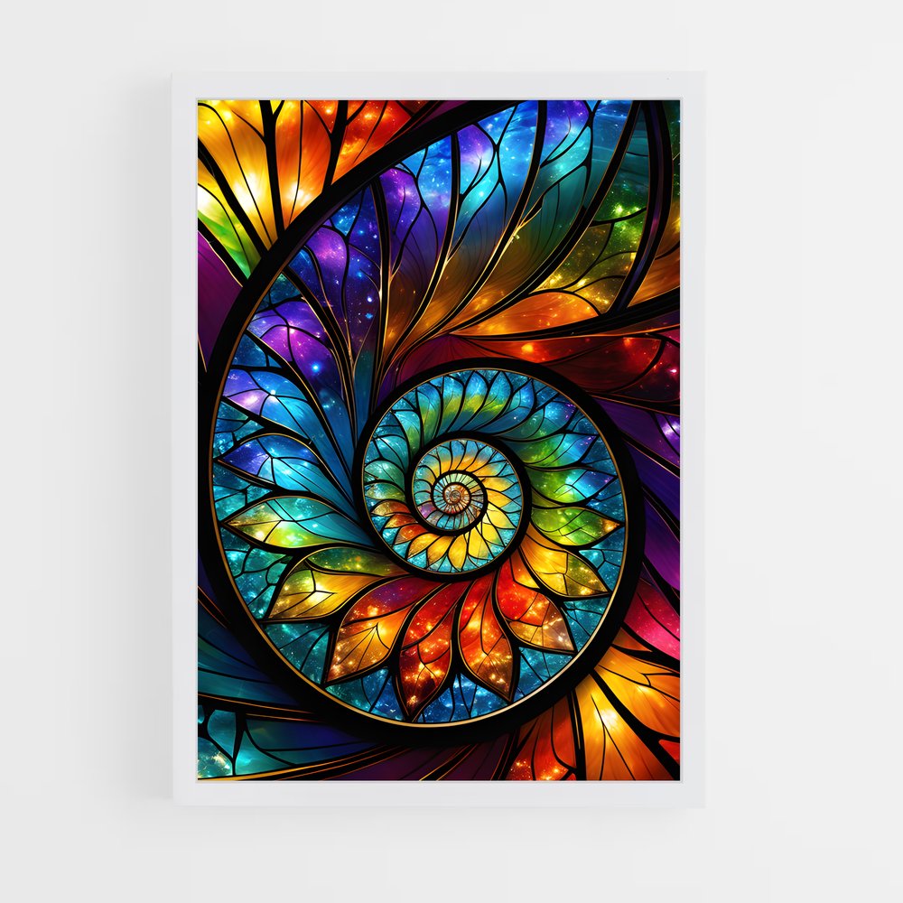 ap-fibonacci spiral-2 cadre Blanc