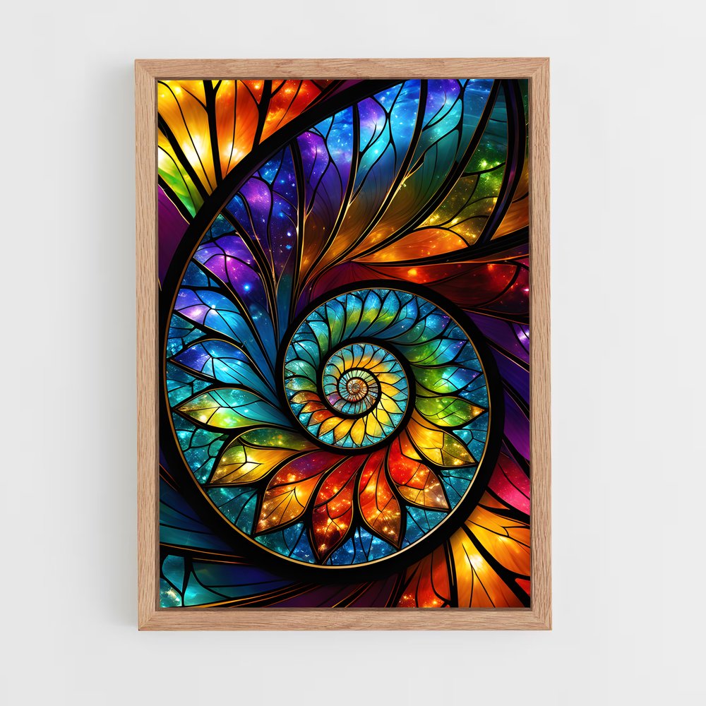 ap-fibonacci spiral-2 cadre Bois clair