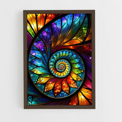 ap-fibonacci spiral-2 cadre Bois foncé