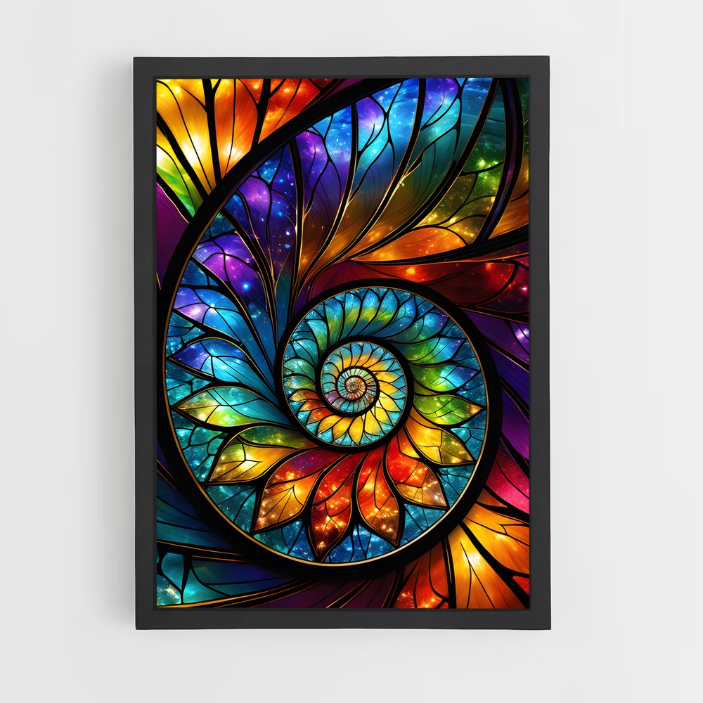 ap-fibonacci spiral-2 cadre Noir