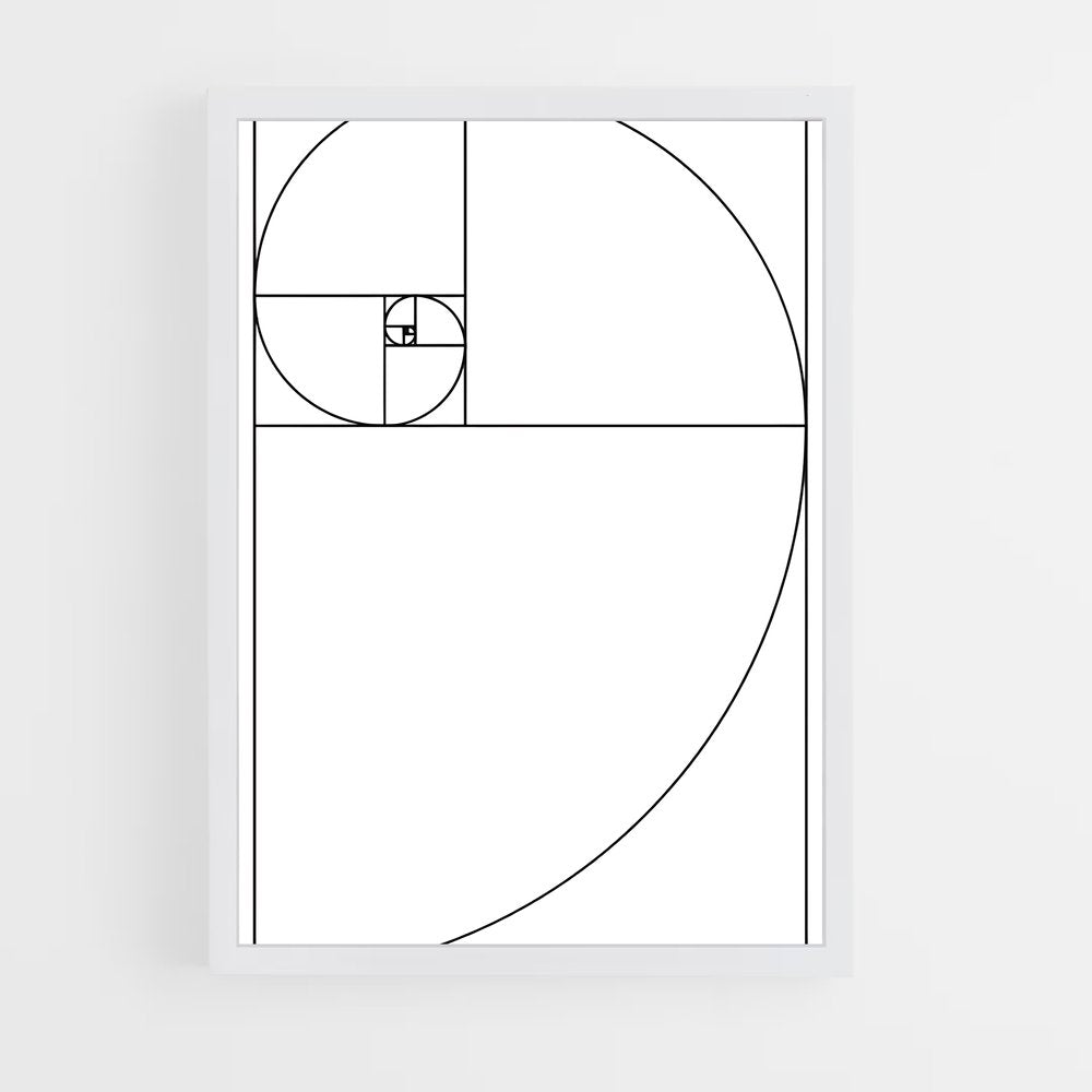 ap-fibonacci spiral-3 cadre Blanc