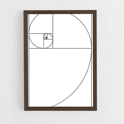 ap-fibonacci spiral-3 cadre Bois foncé