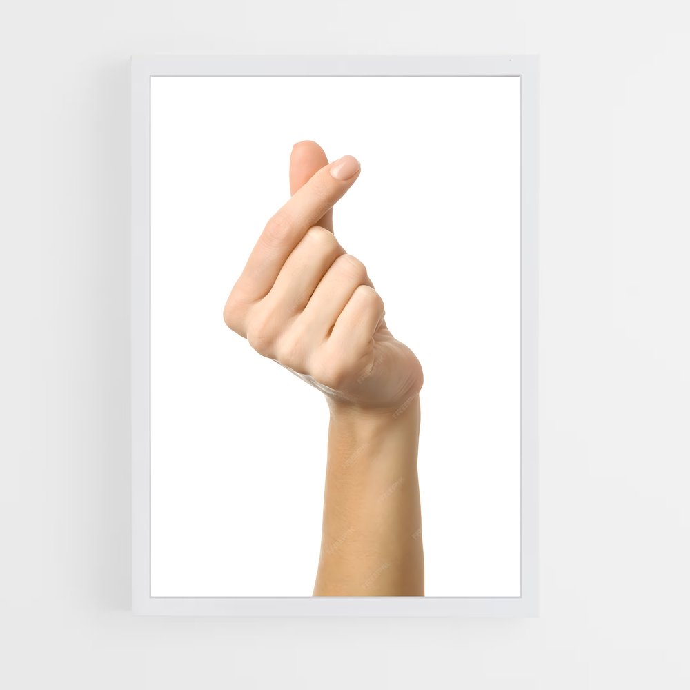 ap-finger heart-1 cadre Blanc