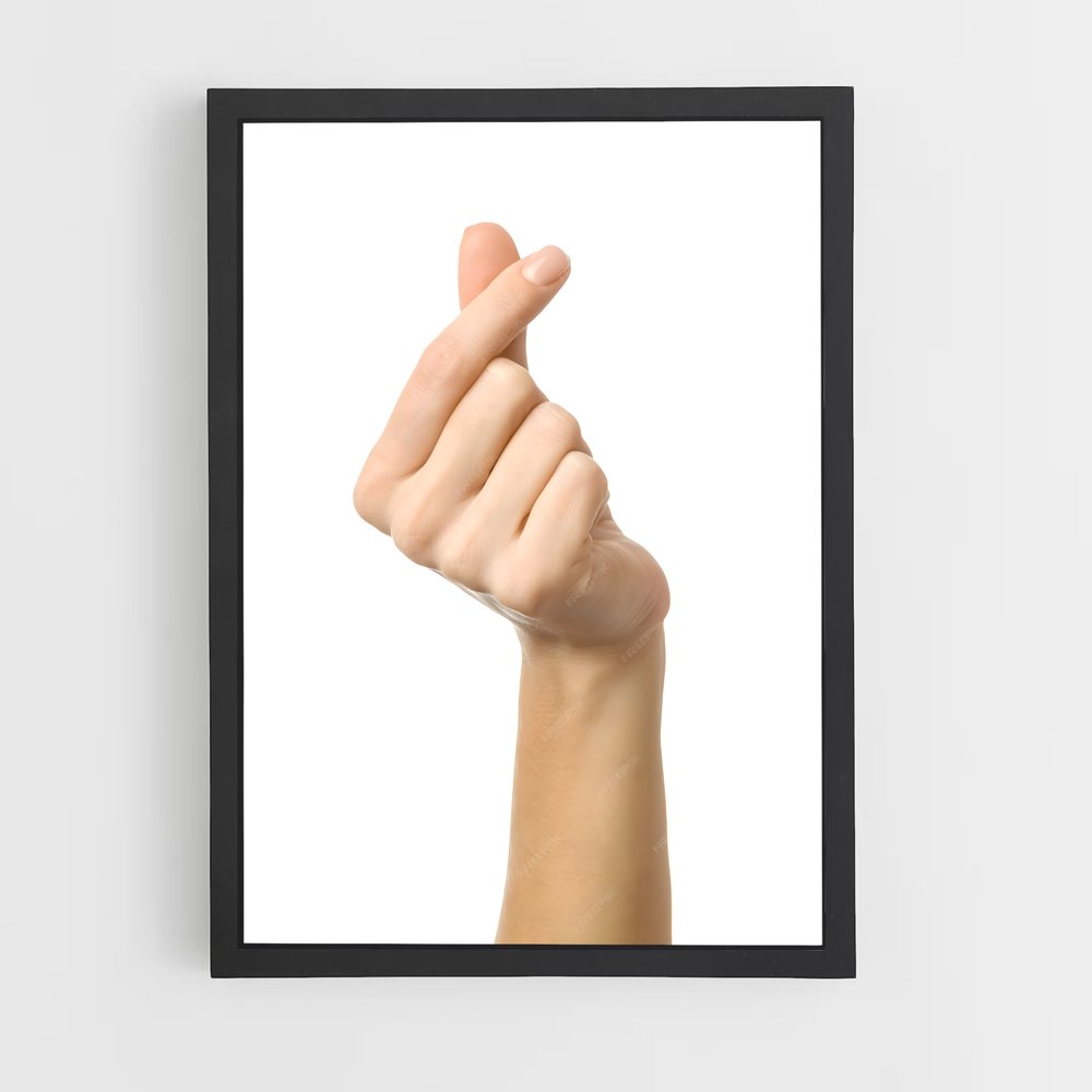 ap-finger heart-1 cadre Noir