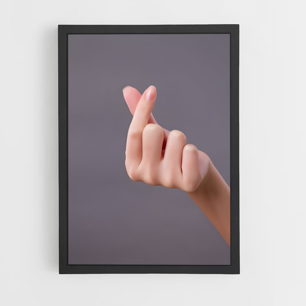 ap-finger heart-2 cadre Noir