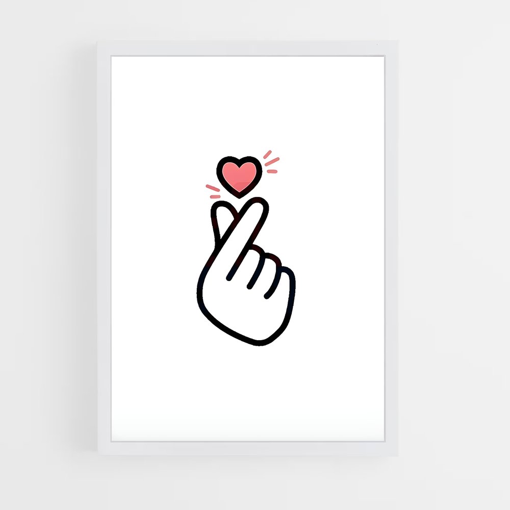 ap-finger heart-3 cadre Blanc