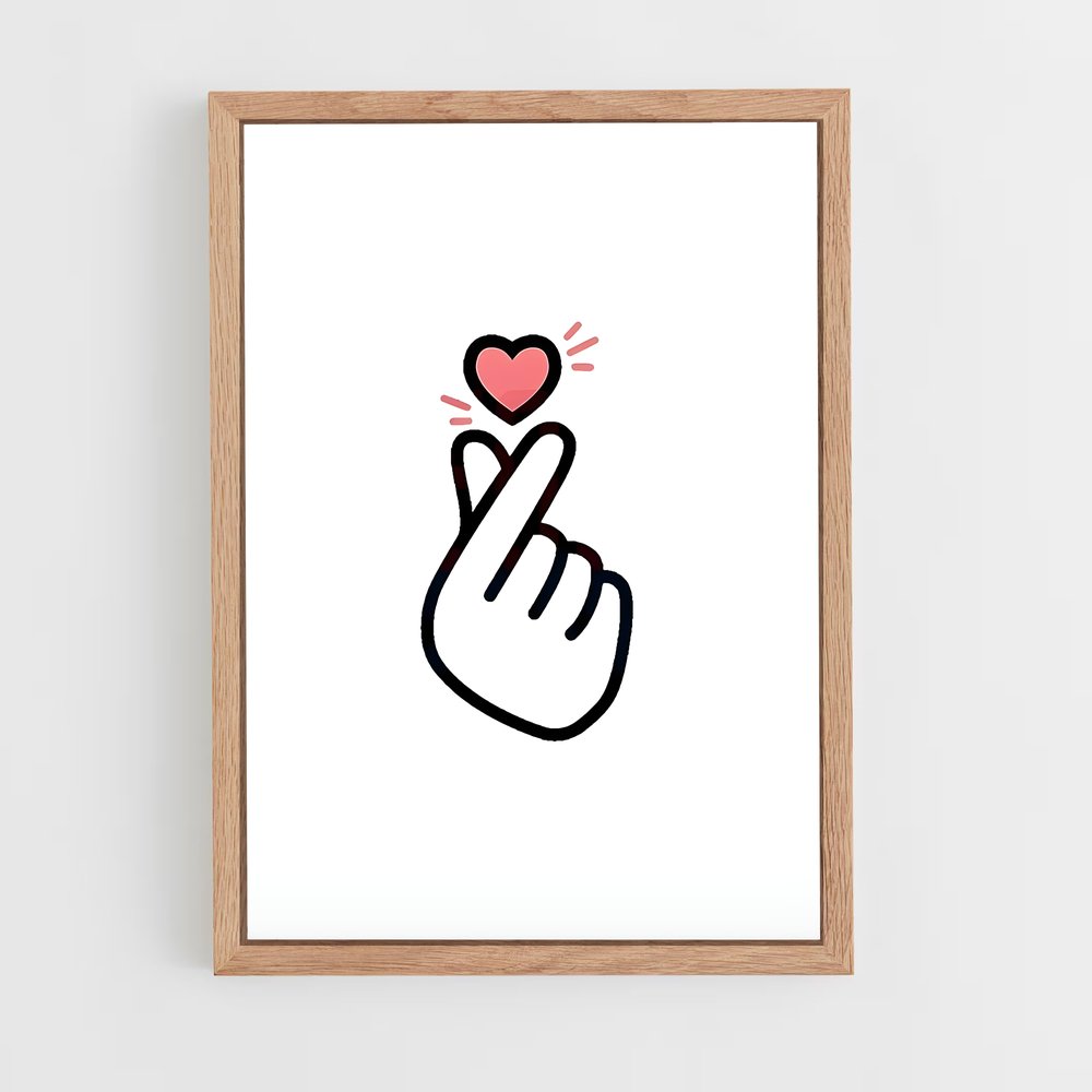 ap-finger heart-3 cadre Bois clair